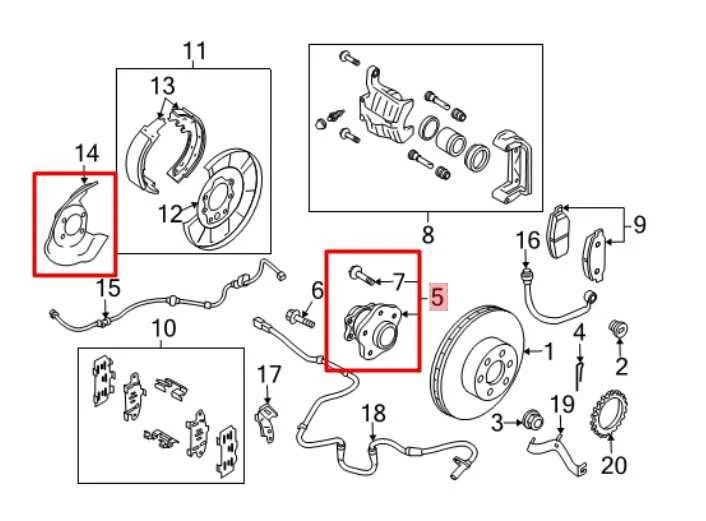 Cojinete de cubo de rueda lateral derecho trasero 17-22 Nissan Rogue Sport SL AWD con escudo Foto 2 de 4