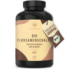 Bio Flohsamenschalen Kapseln 360 Kapseln (je 750mg) 4500mg hochdosierte