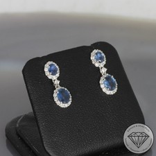 Wert 1990 € Brillant Saphir Ohrstecker 750 18 Karat Weiß Gold xxyy