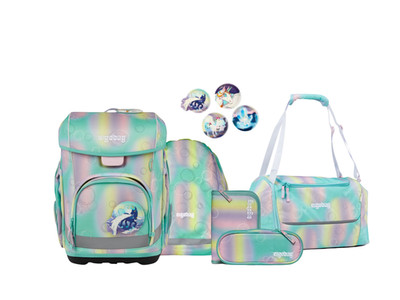 Ergobag Schulranzen-Set CUBO LIGHT ZauBärwelt 6-teilig, 25/26