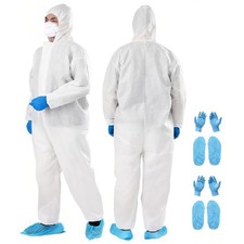 ZMDREAM Disposable Coveralls Shoe Covers & Gloves - 2 Sets for Cleaning Garde...