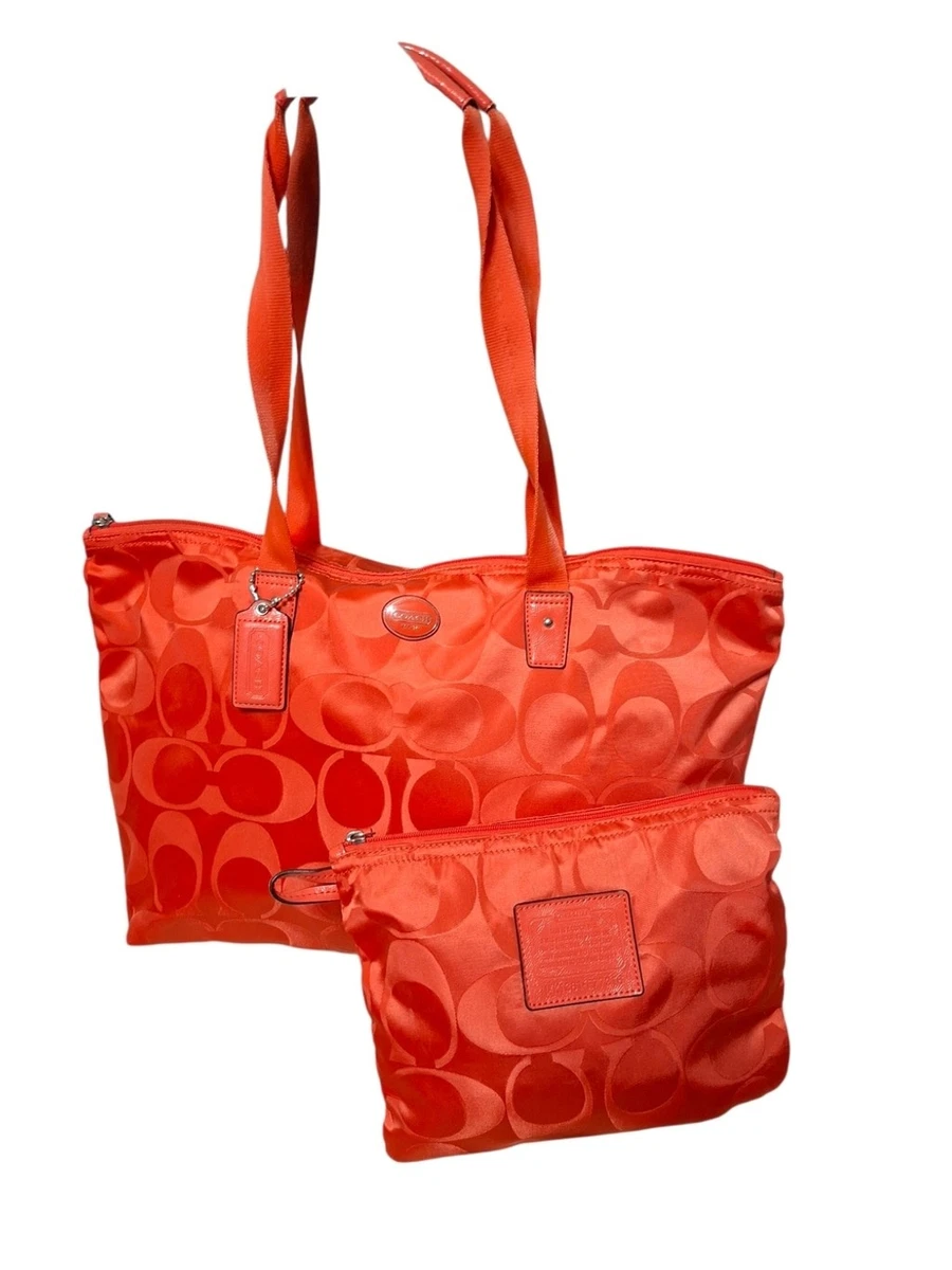 バッグ Coach Signature Nylon 2way Shoulder Bag Coach Nylon Exterior Orange Bags & Handbags for Women for sale | eBay