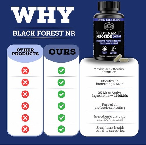 NAD+ Nahrungsergänzungsmittel für Anti Aging, Energie, Fokus Booster - Nicotinamid Ribosid - Bild 6 von 7