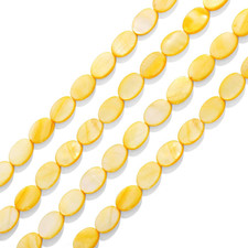 Flat Oval Shell Beads Natural Freshwater Mother of Pearl Loose Beads for Jewelry