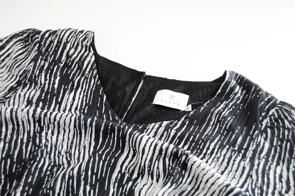 Kaffe Kajenny Damen Kleid 34 Grau Muster Langärmelig V-Ausschnitt Mittellang - Bild 4 von 4