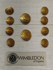 Wimbledon Of England Gold “W” The Championships Logo Blazer Jacket Buttons EUC