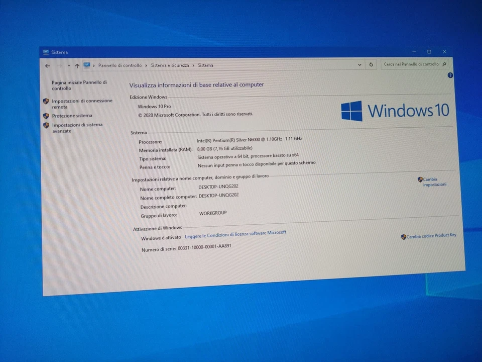 PC MSI Cubi N JSL-026BEU Intel Pentium N6000 RAM 8GB SSD M2 128GB Windows 10 - Immagine 2 di 4