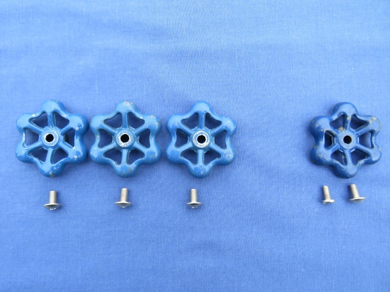 PLUMBING GLOBE-VALVE HANDLES, HEXAGON, FOR SQUARE & SPLINE STEMS, QTY. = 4