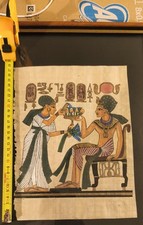 Autentico papiro egiziano antico dipinto a mano, replica delle pareti del tempio