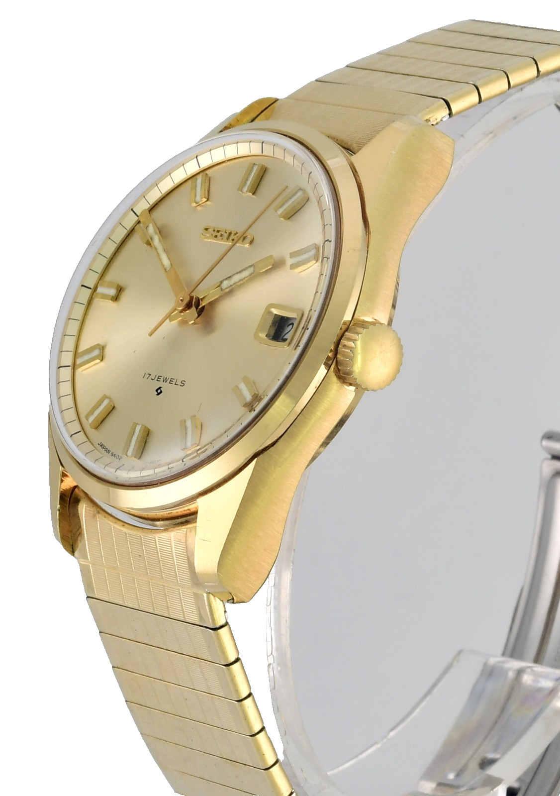 As New SEIKO 6602 7040 Gold 17 Jewels Wristwatch on Original Bracelet - May 1969 image 4