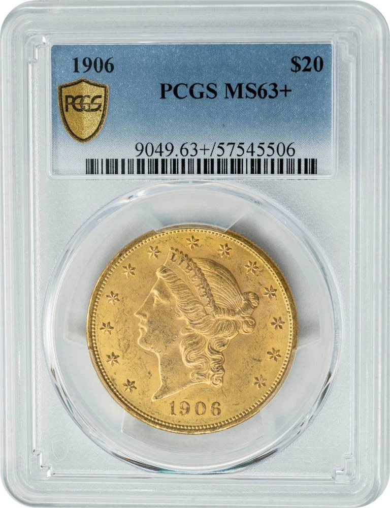 1906 $20 Gold Liberty MS63+ PCGS Secure 949842-23