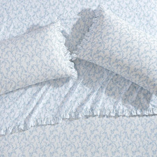 - King Pillowcase Set, Breathable Percale Cotton Bedding, Floral Home Decor Vic