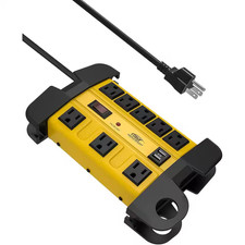 8-Outlet Power Strip Surge Protector with 2 USB Ports and 6 Ft. Extension Cord i