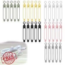 Silicone Cable Ties 30Pcs Reusable Cord Organizers for Earphones, Chargers