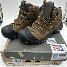 KEEN Utility Men's Braddock Mid Steel Toe WP Work Shoe Cascade Brown Size 12 EE