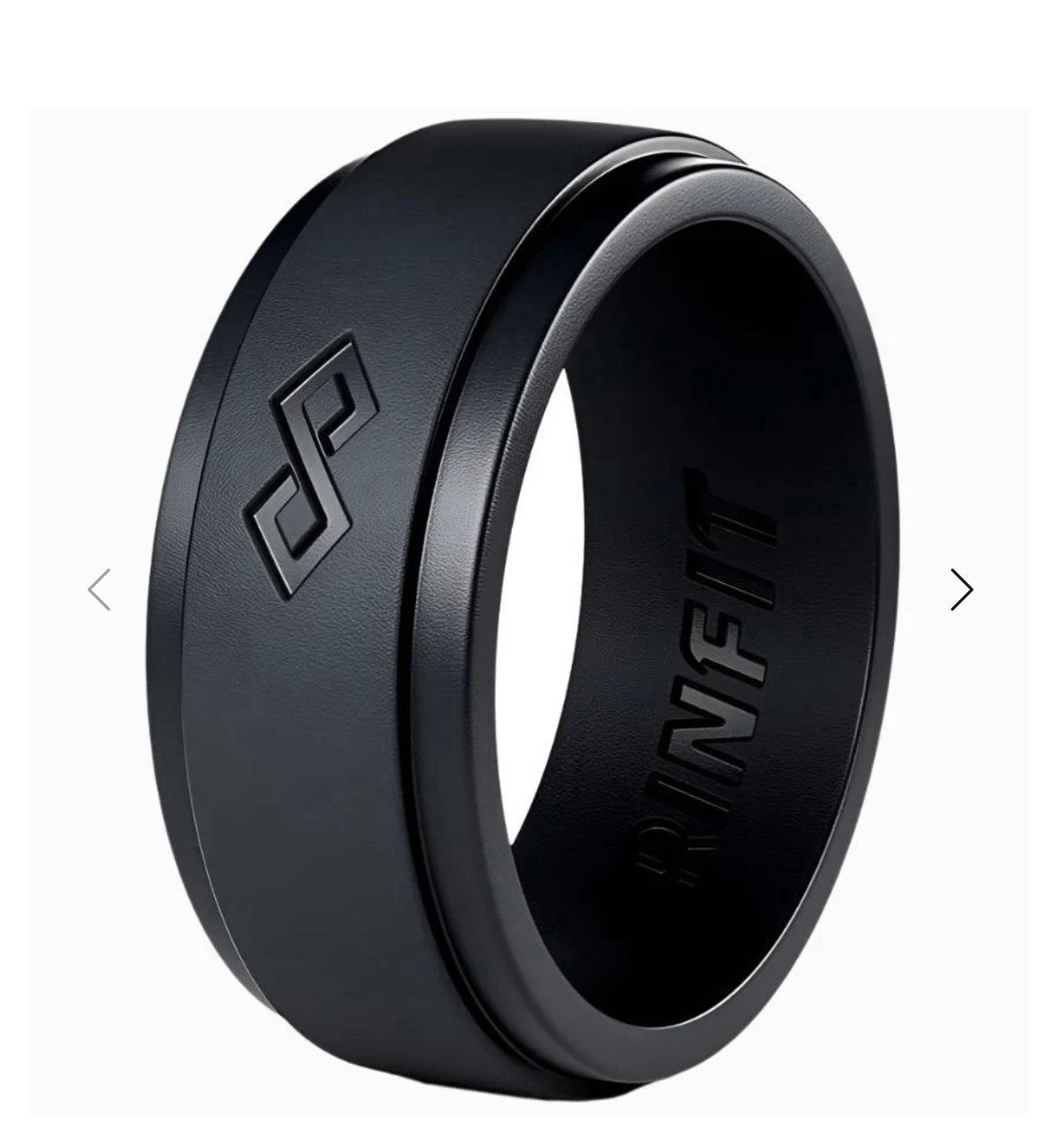 Rinfit Silicone Rings Men Size 10 - 2 Rings - 1 Black & 1 Gray