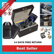 RFID Faraday Box for Key Fob, Anti-Theft Signal Blocking Phone Cage with Bag,