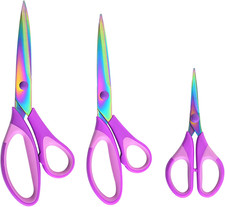Craft Scissors Set of 3 Pack, All Purpose Sharp Titanium Blades Shears, Comfort