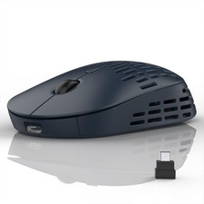 Bluetooth Wireless Mouse Dual Mode Rechargeable Silent 2.4G Type C Blue