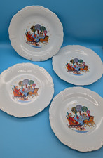4x Alt Tirschenreuth Baronesse Teller Weihnachten Santa Schlitten 25,5cm