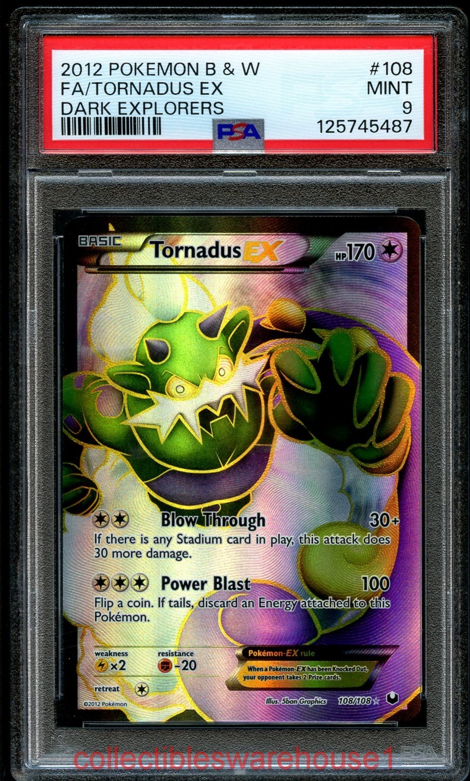Pokemon Dark Explorers Tornadus ex 108 PSA 9