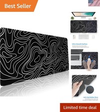 Mouse Pad Gaming - Desk Mat for Keyboard 31.5" x 11.8", Black With White Line