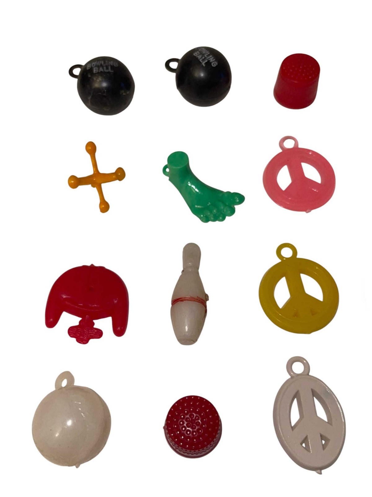 Vintage 1970's Gumball Machine Charm/Prize Lot of 45 PEACE SYMBOL/RING/ETC. #17