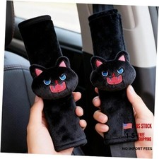 2 PCS Seat Belt Cover Pad, Cute Kawaii Animal Cat Seatbelt Covers for Black