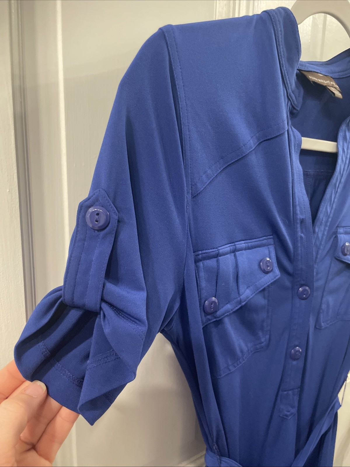 Fenn Wright Mansion Formal Solid Blue Polyester S… - image 6