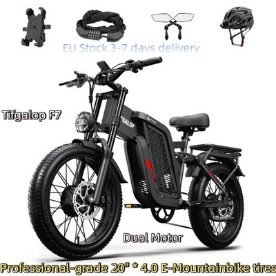 20 Zoll 250W Elektrisches Mountainbike 52V 24AH Dual-Batterien MTB E-Bike