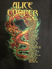 Vintage 2002 Alice Cooper Tour T Shirt Size LARGE 24" PIT2PIT 26" LENGTH POPPIN 