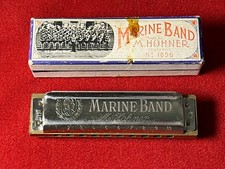 M. Hohner Marine Band Harmonica No. 1896 1960's - Key of C - with Original Box