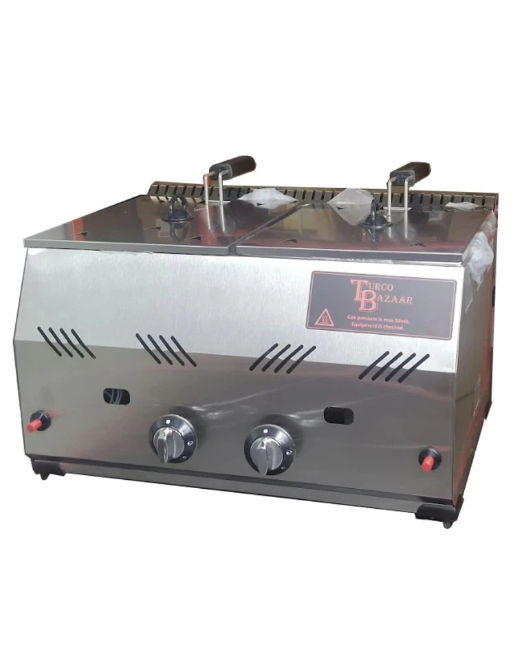 Professionelle LPG Gas‑Fritteuse Dual 8 L | Gewerbliche Edelstahl‑Fritteuse mit - Bild 4 von 4