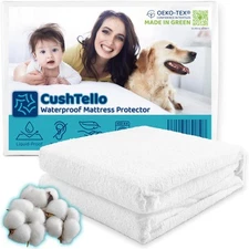 ™ 100% Waterproof Mattress Protector Queen Size Bed Cover - 180gsm Soft Cotto...