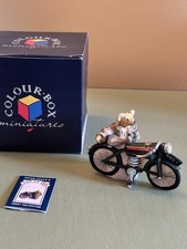 Peter Fagan/Colourbox Bears, Ton Up Ted TC046. Boxed. Signed Bear With Motorbike