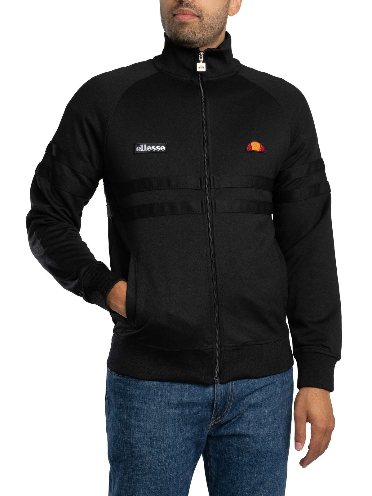 Ellesse Men's Rimini Track Jacket, Black Mono - Image 2