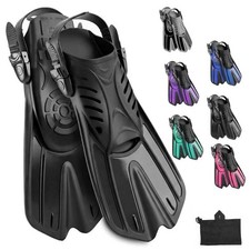 Diving fins Snorkeling Gear for Adults Snorkel fins  Swim fins Open, Adjustable,