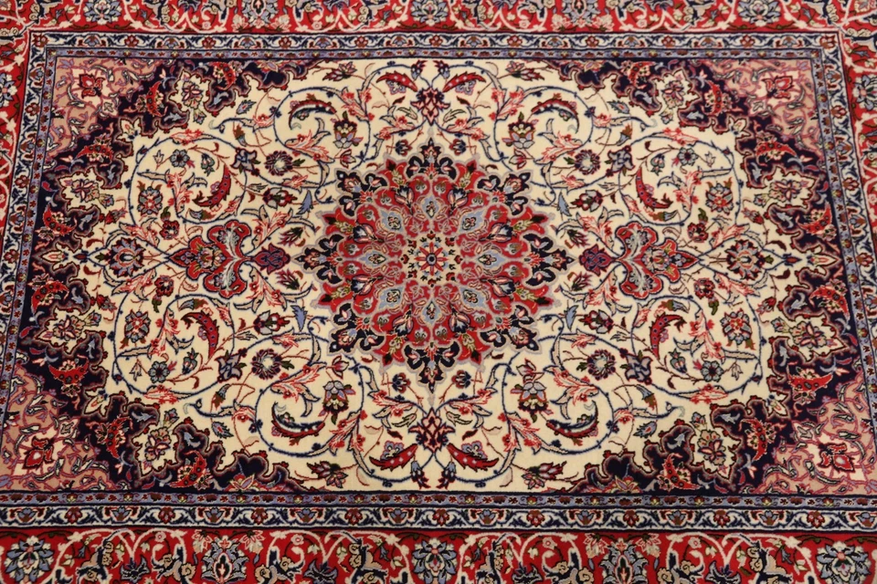 Orientteppich super Isfahan Seidenkette  ( 158x 110 ) Top Neu - Bild 4 von 4