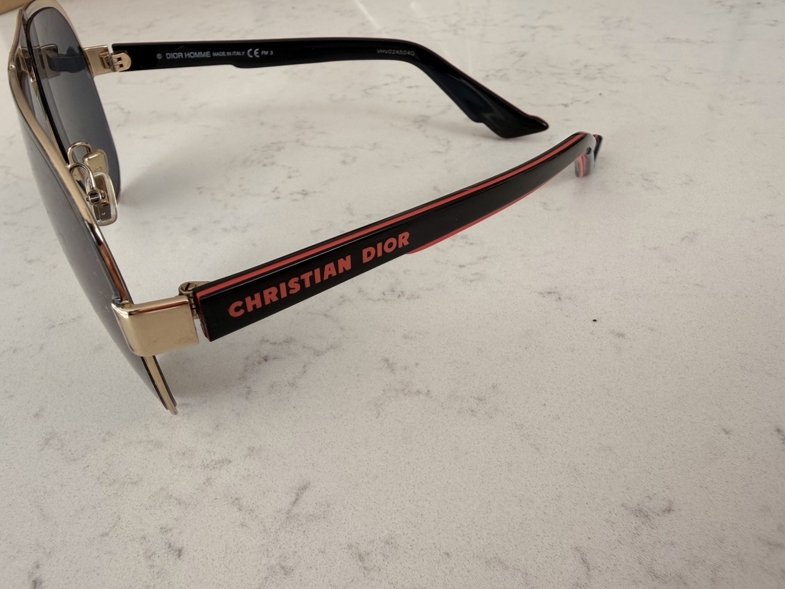 Christian Dior DiorForerunner 2M2KU Sunglasses Gold Black Red Dior Homme Italy