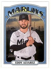2021 Topps Heritage Eddy Alvarez RC Miami Marlins #528