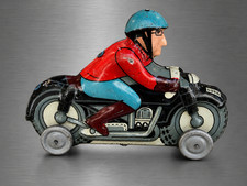1962 Romania Tin Toy Motorcycle Rider 9 Mai Lugoj Romanian Lithography 84262