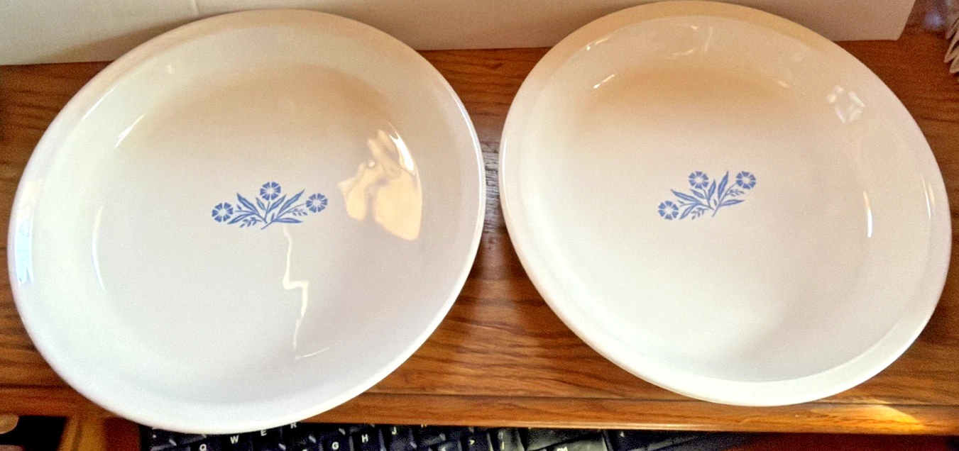 set of 2 Vintage Corning Ware P-309 Cornflower Blue Pie Pan Plates 9"x 1¼”