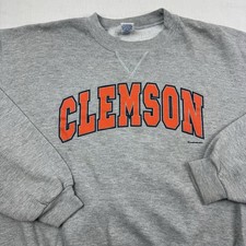 Vintage Clemson Tigers Sweatshirt Adult Large Gray College Sports Football 90s