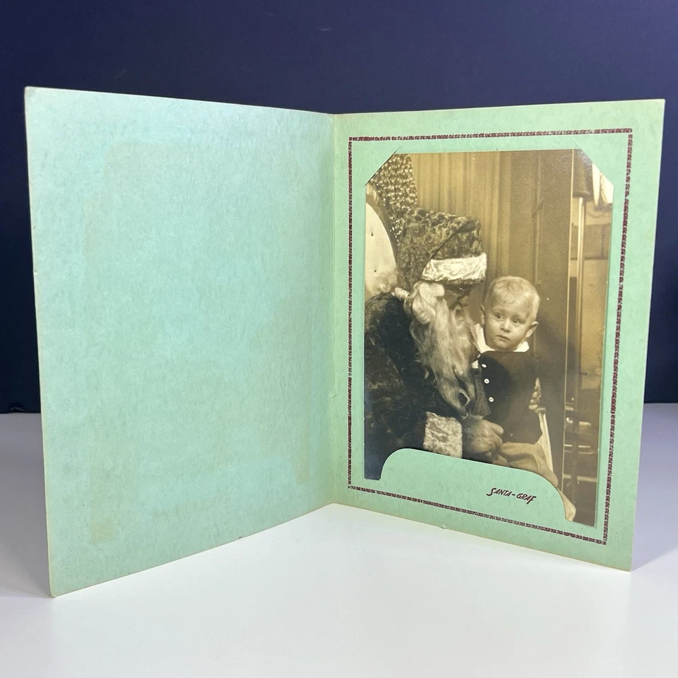 VTG 1949 Santa Claus & Little Boy On Lap Photograph Christmas Santa-Graf 5" x 7" - Image 3 of 4