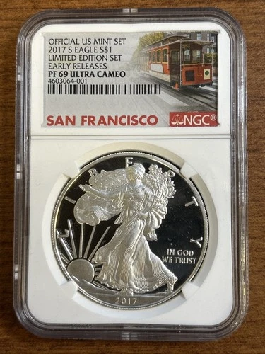 2017-S $1 Proof American Silver Eagle 1 oz NGC PF69 UCAM LIMITED EDITION SET