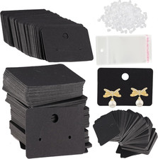 Earring Display Cards with 100PCS Earrings Cards 200PCS Earring Backs and 100PCS