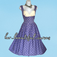 LINDY BOP POLKA DOTS VINTAGE STYLE OCCASION PARTY DRESS SIZE 18