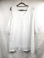 Lulus Shift Dress White Lined Long Cut Out Sleeves Size Med Pit To Pit 19in