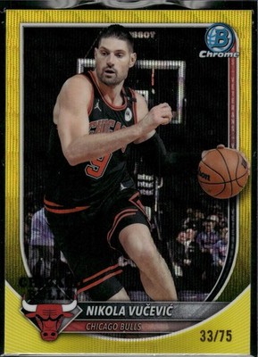 2025-26 Bowman #BCV-157 Nikola Vučević Chrome Yellow Wave Refractors #/75