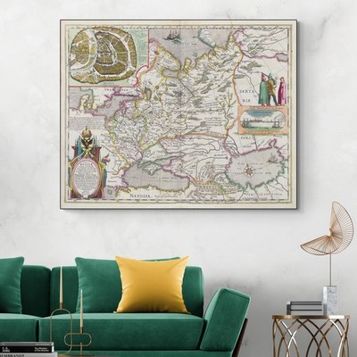 1613 Russia Map   Tsardom with Cities, Rivers & Regional Borders Print